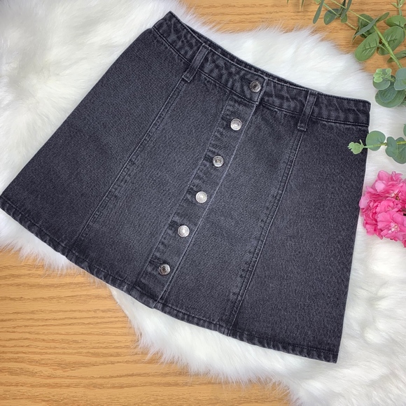 Button Front Denim Skirt, Women's Size: 24 - Picture 2 of 5